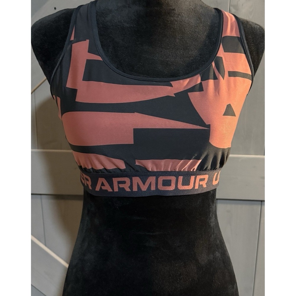 Under Armour Compression Sports Bra XL Pink Black Crossback Pullover